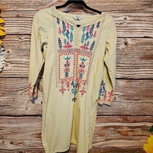 Chinese dress Women's small cream with embroidery birds/flowers Pre-owned